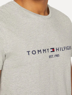 Camiseta Tommy Hilfiger Masculina Core Logo Tee Cinza Claro Mescla