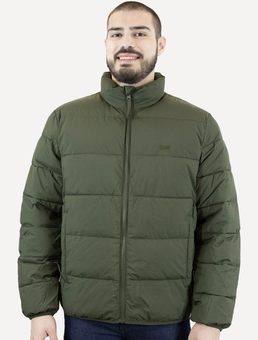 Jaqueta Levis Masculina Puffer Packable Quilted Verde Escuro