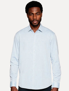 Camisa Aramis Masculina Slim Algodão Willis Azul Pastel