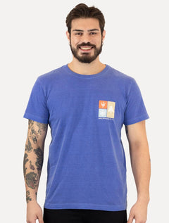 Camiseta Osklen Masculina Slim Stone Snow Icons Azul Royal