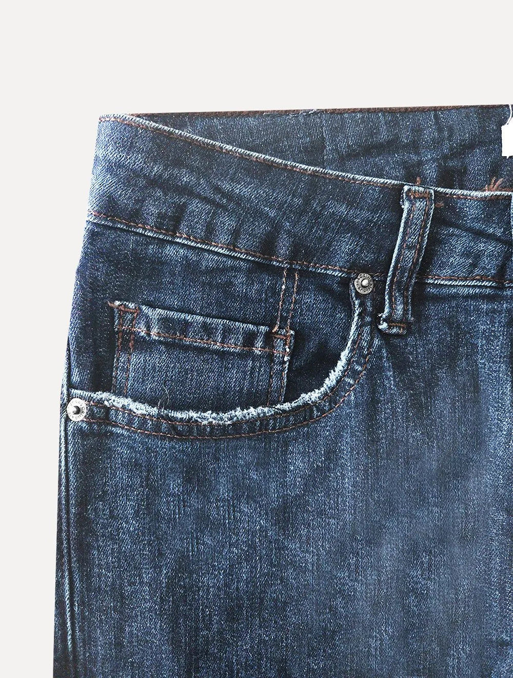 Calça Calvin Klein Jeans Masculina Stretch Destroyed Light Brown Tag Azul Marinho