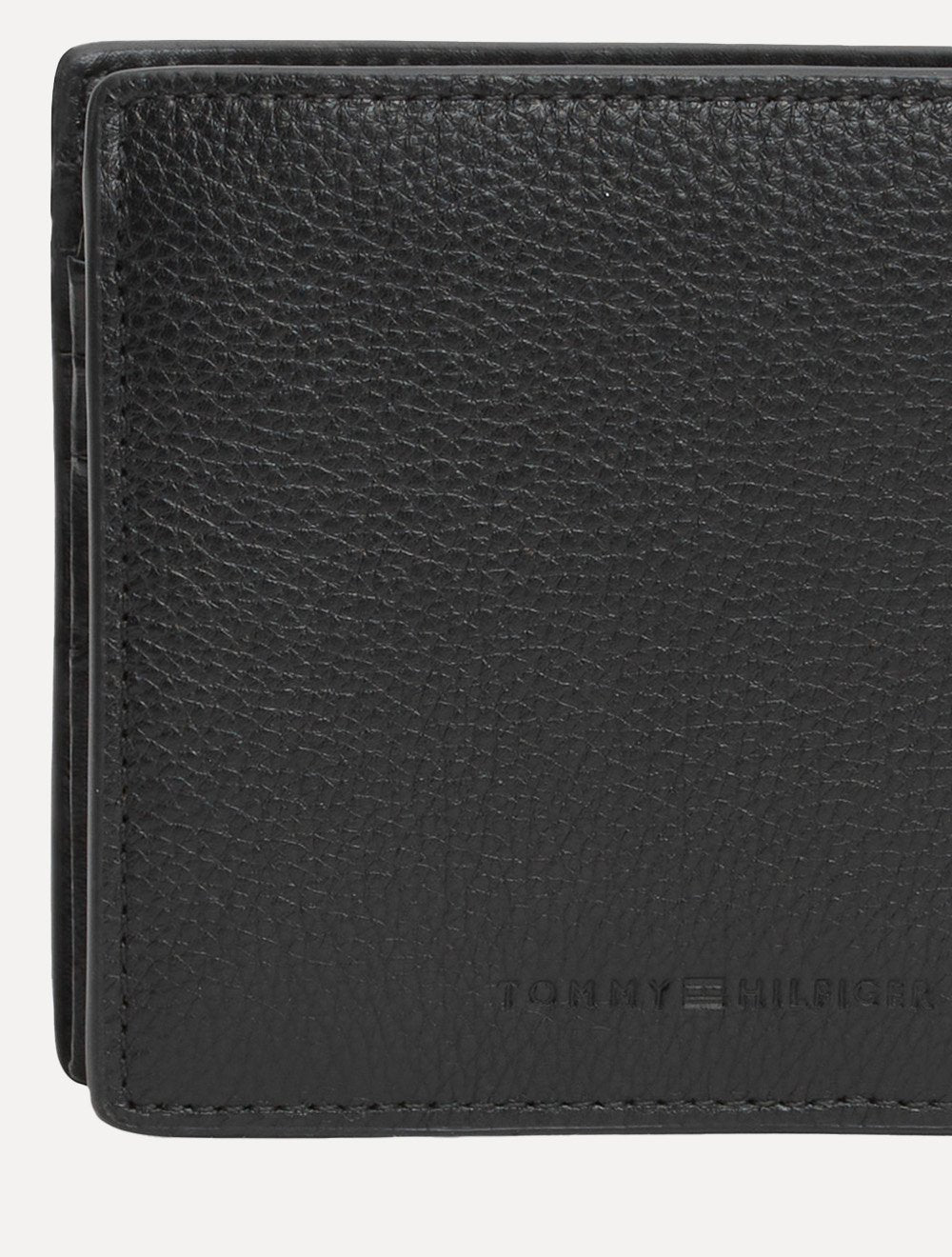 Carteira Tommy Hilfiger Porta Cartão Couro Logo Central Mini CC Wallet Preta