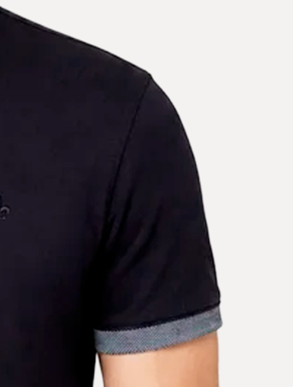 Polo Dudalina Masculina Piquet Gola Binada Azul Marinho