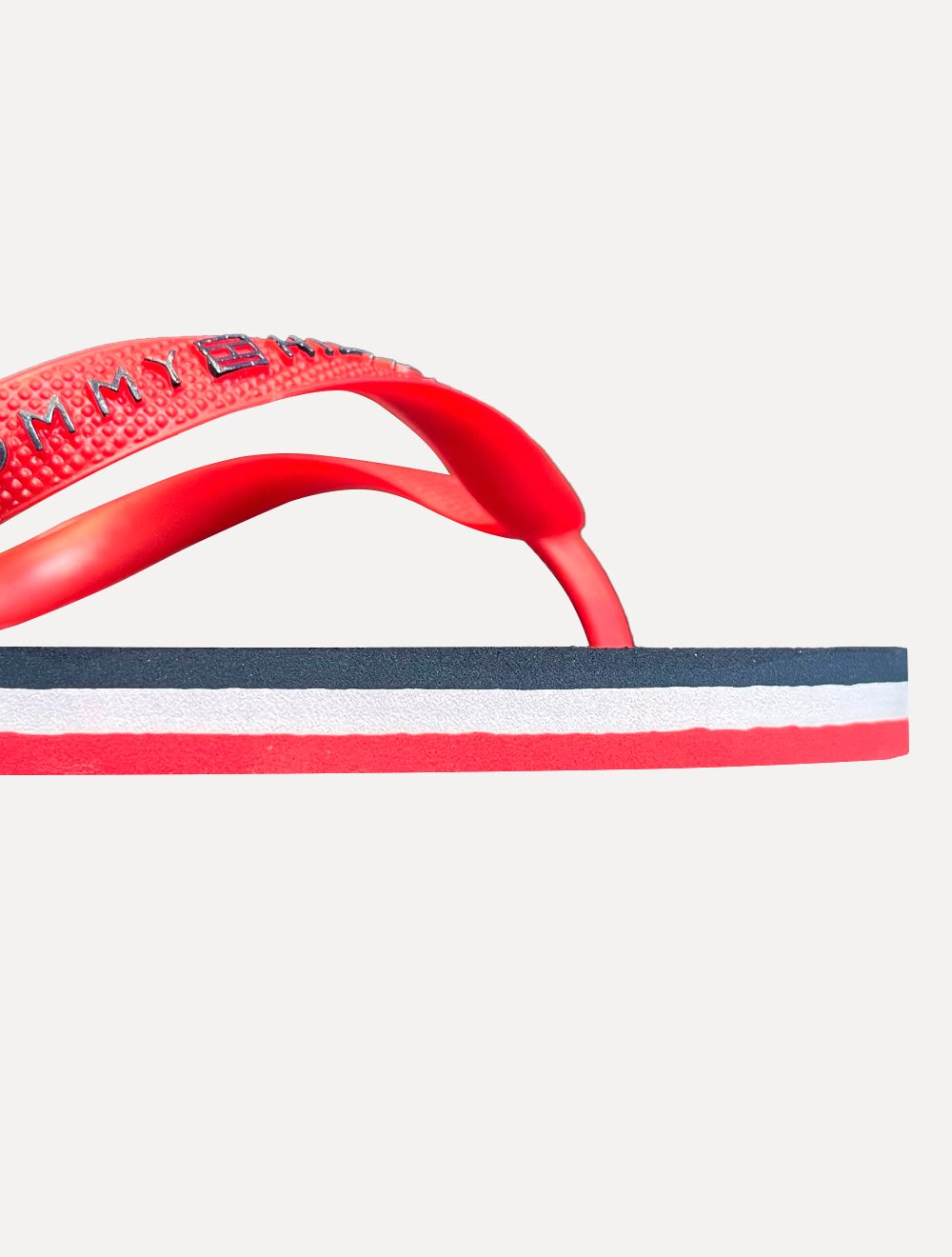 Chinelo Tommy Hilfiger Strips Rubber Beach Azul Marinho/Branco/Vermelho