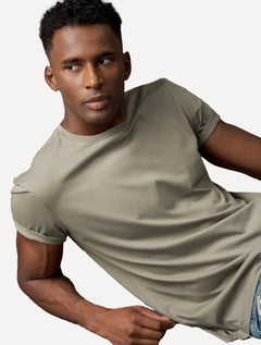Camiseta Calvin Klein Jeans Masculina Crewneck Essentials Cáqui Médio