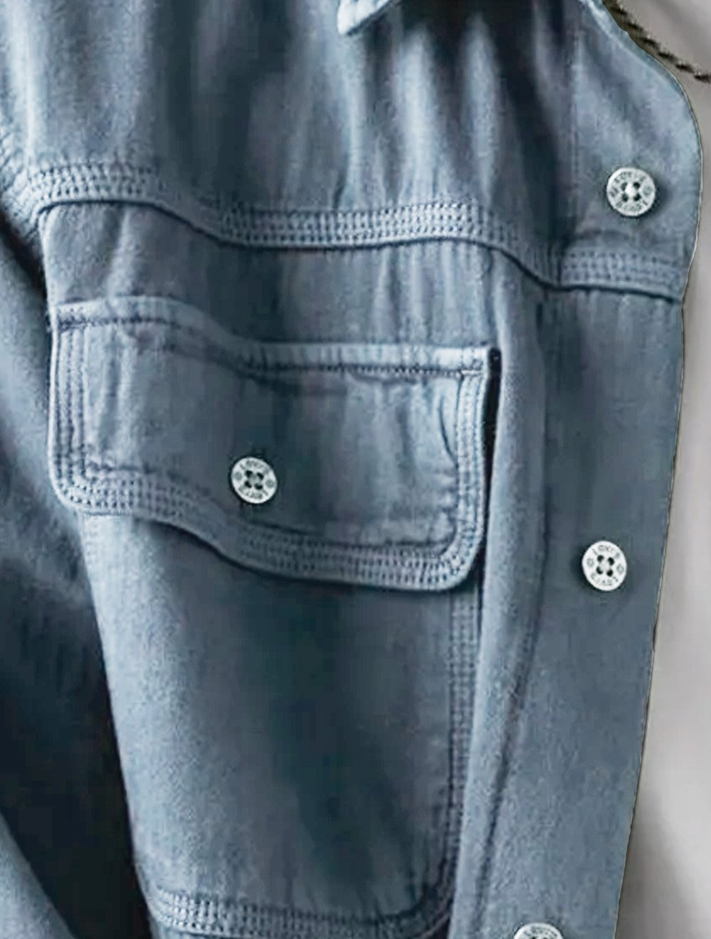 Camisa Levis Masculina Jeans Auburn Worker Azul Mescla