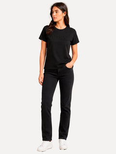 Camiseta Guess Feminina Los Angeles Embroidery Logo Preta