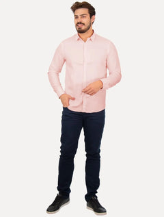 Camisa Original Penguin Masculina Regular Oxford Rosa Claro Mescla