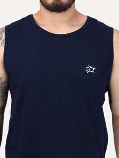 Regata King & Joe Masculina Logomania Malha Signature Azul Marinho
