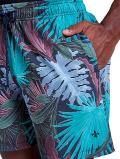 Short Dudalina Masculino D'Água Floral Print Azul Verde
