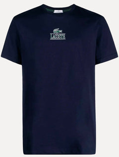 Camiseta Lacoste Masculina Regular Cotton Jersey Vintage Branded Azul Marinho