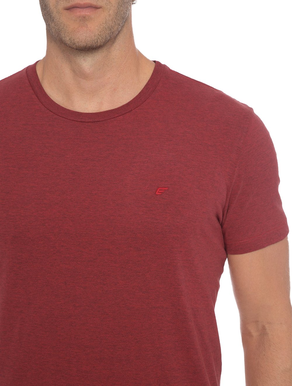 Camiseta Ellus Masculina Cotton Fine Classic Logo Mescla Vermelha