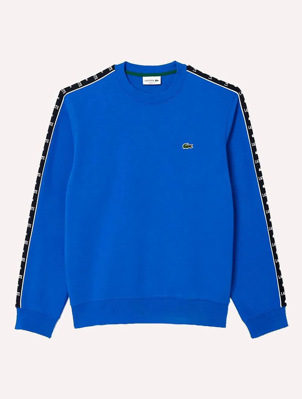 Moletom Lacoste Masculino C-Neck Jogger Logo Stripe Azul Royal