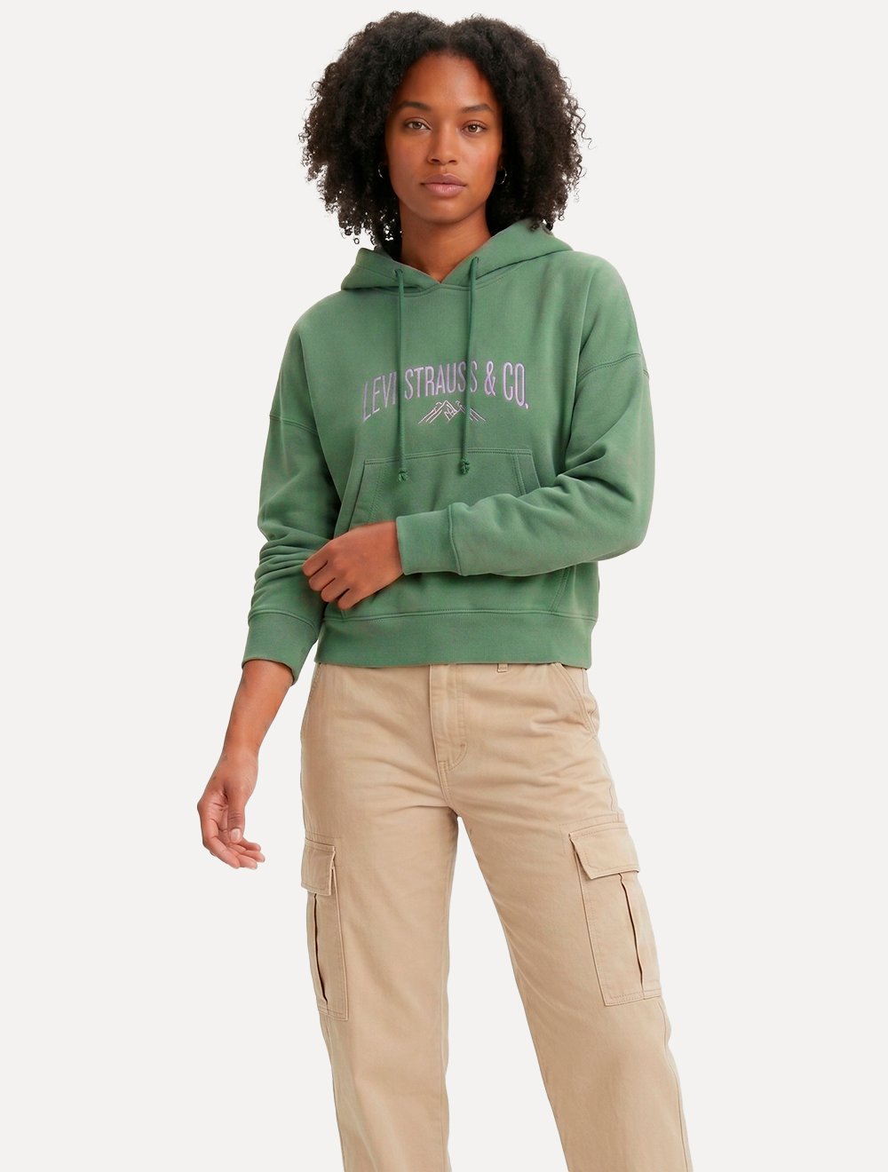 Moletom Levis Feminino Crewneck Relaxed Fit Mountain Verde