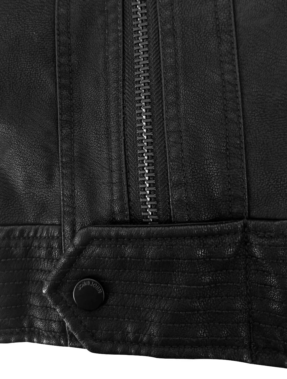 Jaqueta John John Masculina Couro Sherpa Bill Preta
