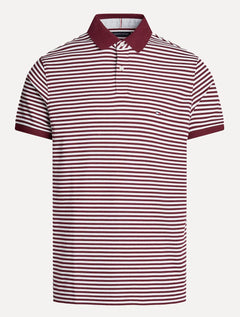 Polo Tommy Hilfiger Masculina Regular Piquet 1985 Striped Bordô