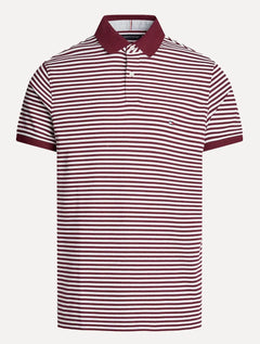 Polo Tommy Hilfiger Masculina Regular Piquet 1985 Striped Bordô