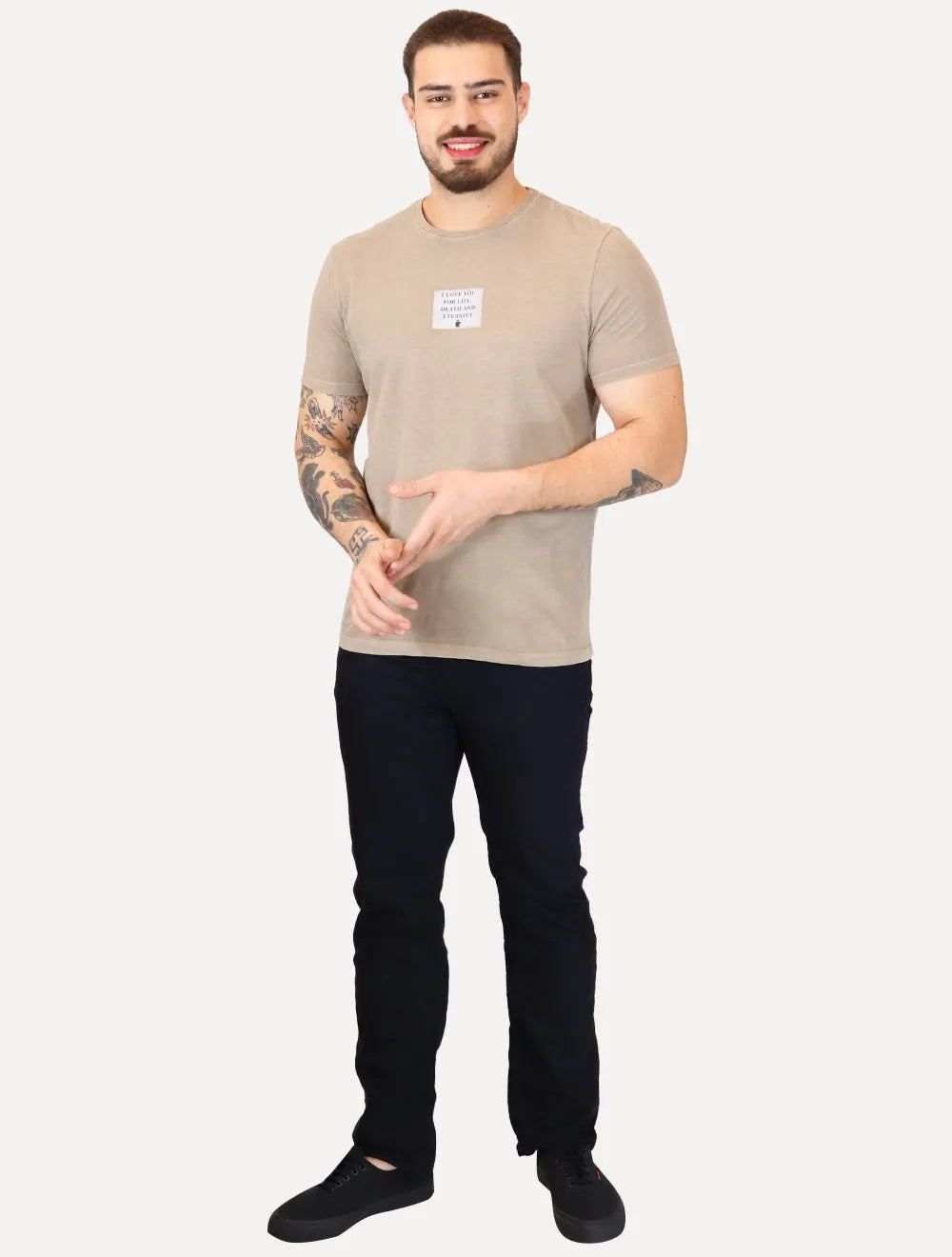 Camiseta Von der Volke Masculina Origineel Eternity Stone Cáqui Claro