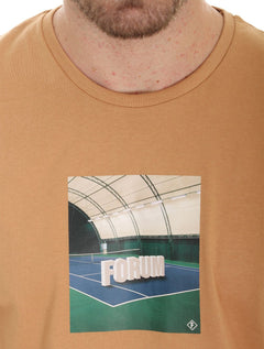 Camiseta Forum Masculina New Box Court Print Cáqui