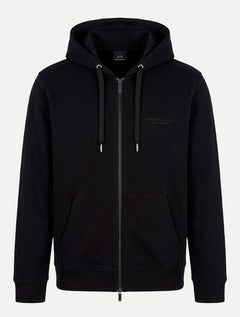 Moletom Armani Exchange Masculino Com Capuz Full Zip Subtle Logo Preto