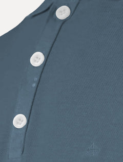 Polo Aramis Masculina Cotton Piquet Basic Mono Logo Azul Médio