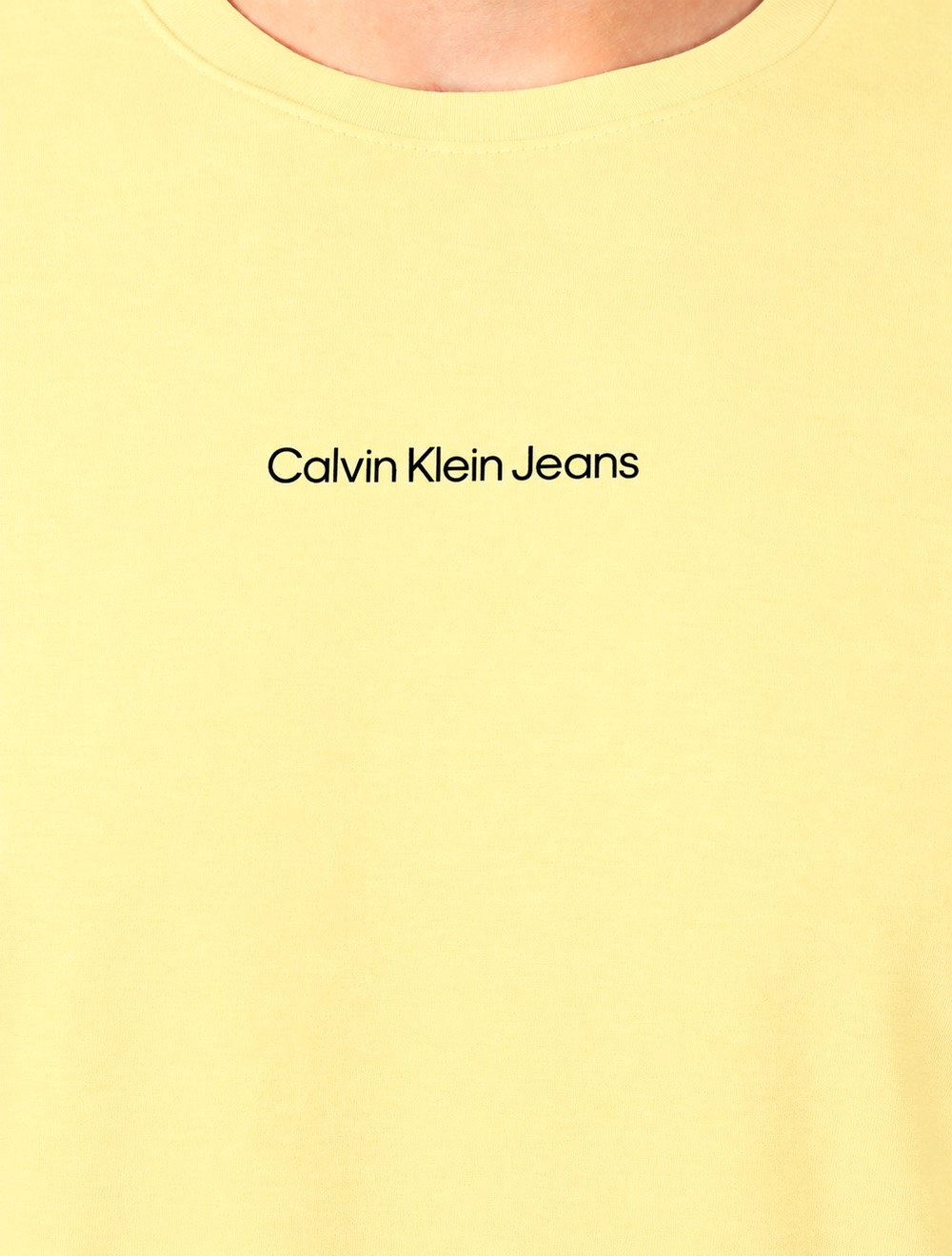 Camiseta Calvin Klein Jeans Masculina Institutional New Logo Amarelo Claro