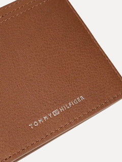 Carteira Tommy Hilfiger Masculina Couro Central Mini Flag Marrom
