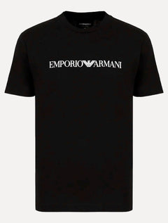 Camiseta Emporio Armani Masculina Essential Logo Peito Chest Preta