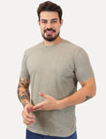 Camiseta King & Joe Masculina Estonada Basic Mono Small Logo Cinza Médio