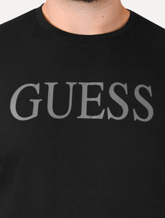 Camiseta Guess Masculina Silk Logo Simple Preta