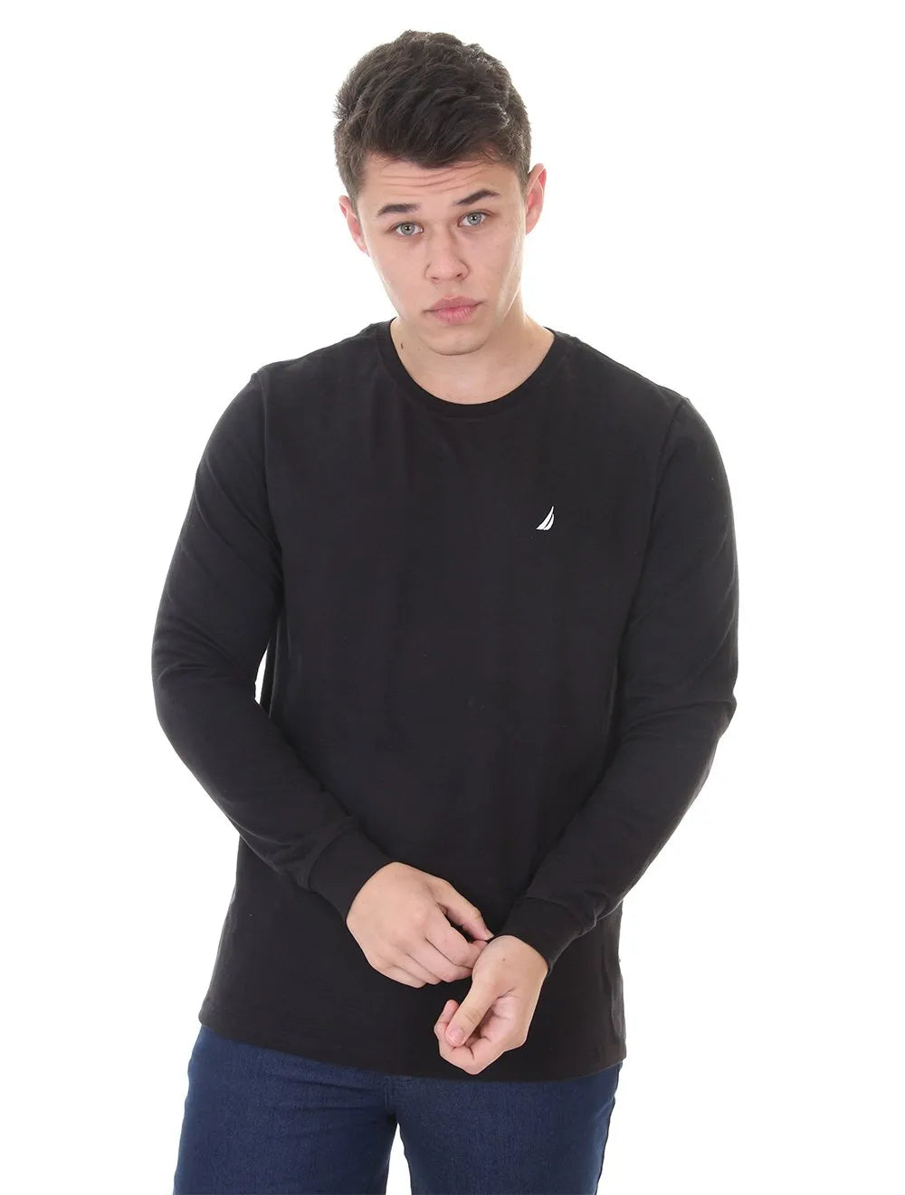 Blusa Nautica Masculina Malha Classic Logo Preta