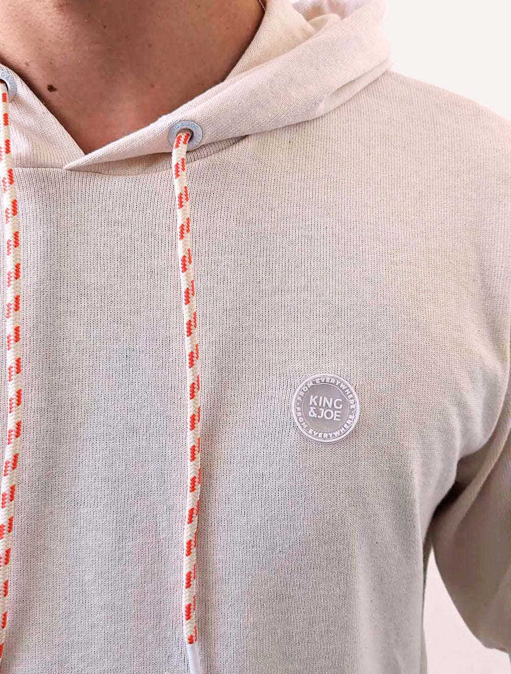 Blusão King & Joe Masculino Malha Capuz Off-White