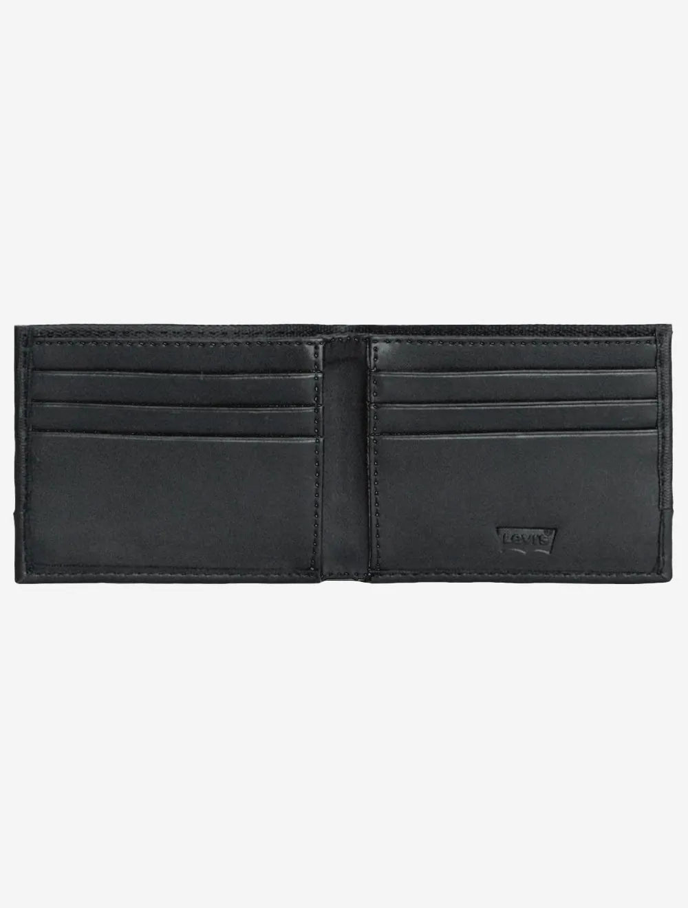 Carteira Levis Masculina Couro ID Bifold Texture Preta
