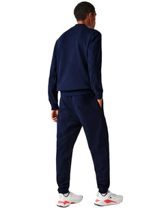 Calça Lacoste Masculina Moletom Sport Cotton Fleece Croco Azul Marinho