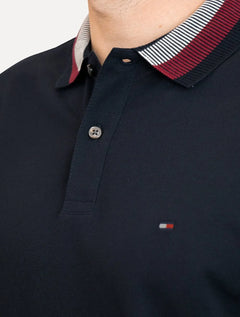 Polo Tommy Hilfiger Masculina Regular Two Tone Shade Collar Azul Marinho