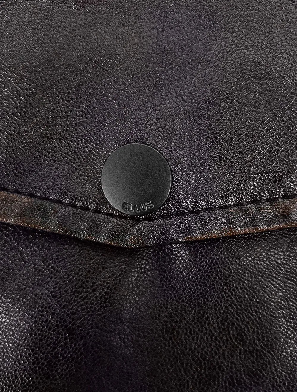 Jaqueta Ellus Masculina PU Leather Washed New Aviator Marrom Café
