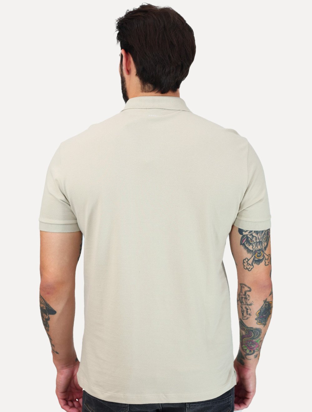 Polo Aramis Masculina Piquet Inner Detail Cáqui Claro