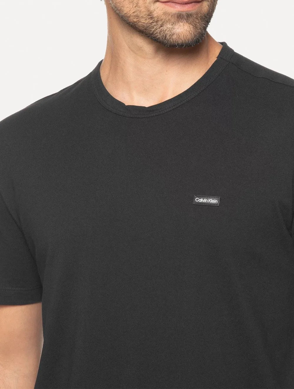 Camiseta Calvin Klein Masculina Piquet Sustainable Cotton Preta