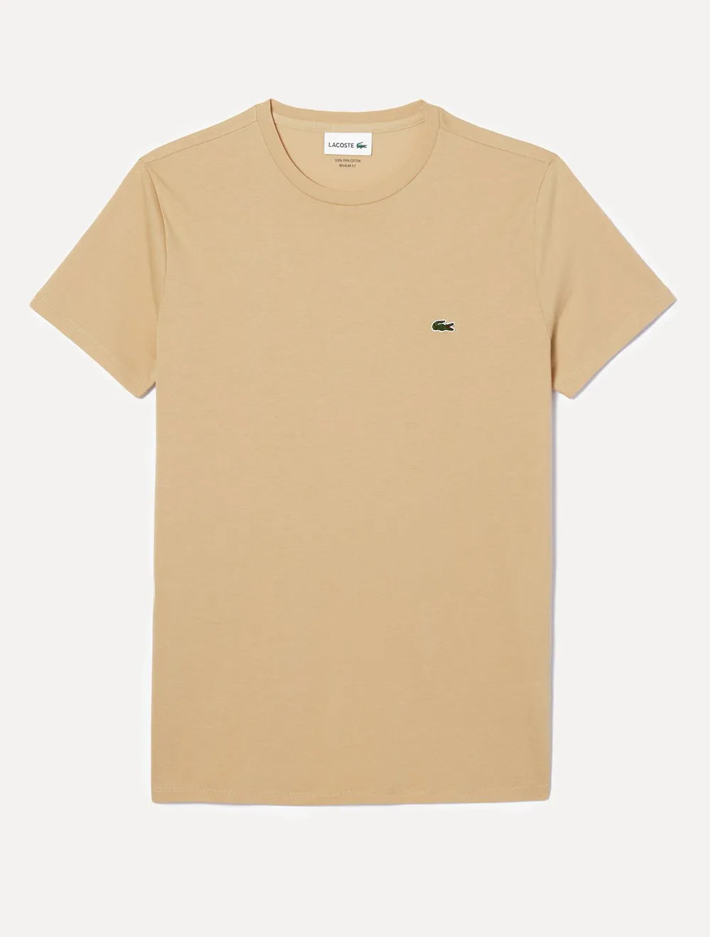 Camiseta Lacoste Masculina Classic Pima Cotton Logo Cáqui Médio