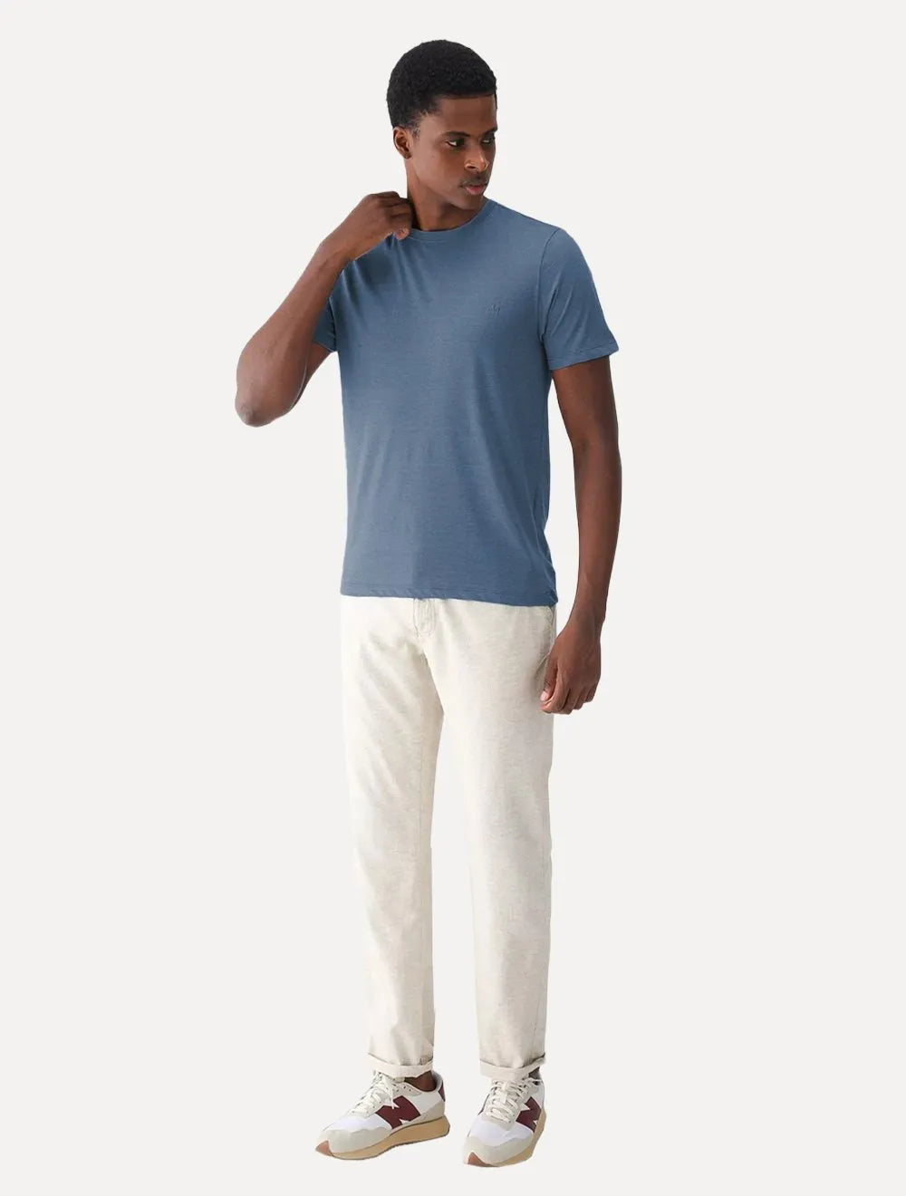 Camiseta Dudalina Masculina Basic Sobretinta Mono Icon Azul Marinho