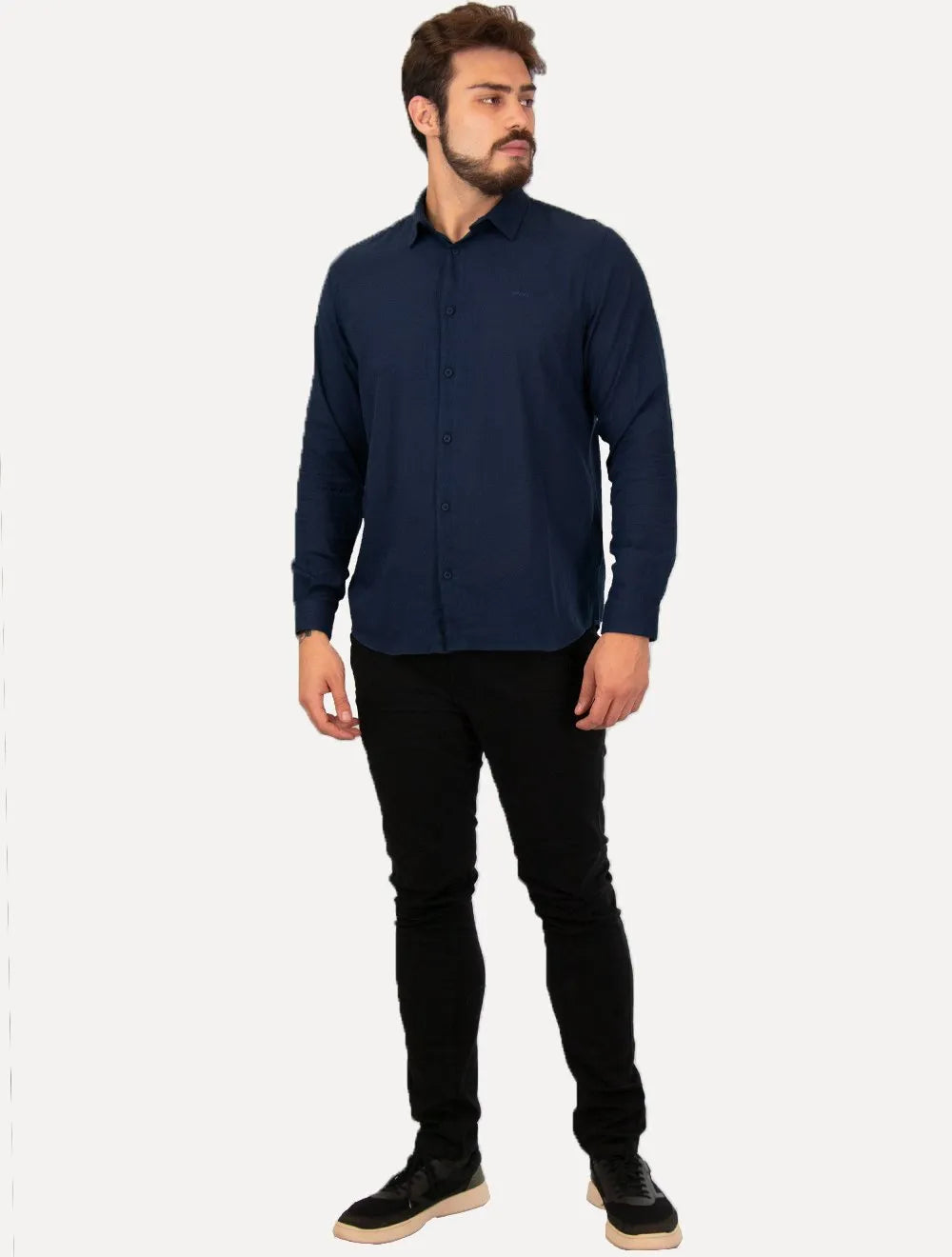 Camisa Colcci Masculina Relax Logo Azul Marinho