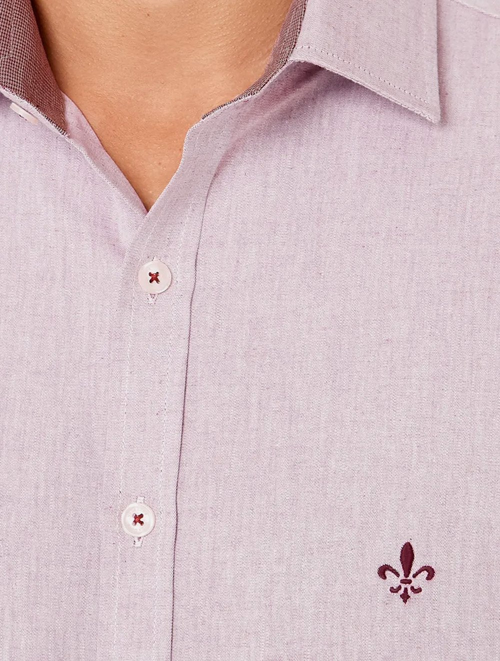 Camisa Dudalina Masculina Comfort Superfine Cotton Melange Vinho Claro