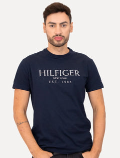Camiseta Tommy Hilfiger Masculina Big Logo Est.1985 Azul Marinho