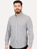 Camisa Tommy Hilfiger Masculina Regular Striped Poplin Preta
