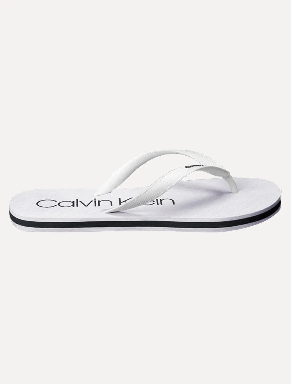 Chinelo Calvin Klein Swimwear Silk Basic Logo Branco