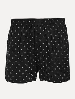 Cueca Calvin Klein Samba Canção Modern Print Diamond Logo Preta