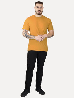 Camiseta Tommy Jeans Masculina Linear Gel Mostarda