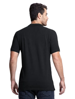 Polo Guess Masculina Piquet Tag Logo Preta