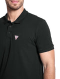 Polo Guess Masculina Piquet Tag Logo Preta