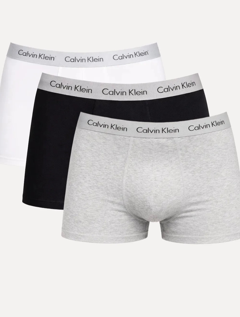 Cuecas Calvin Klein Low Rise Trunk Print Preta/ Branca/ Mescla Pack 3UN